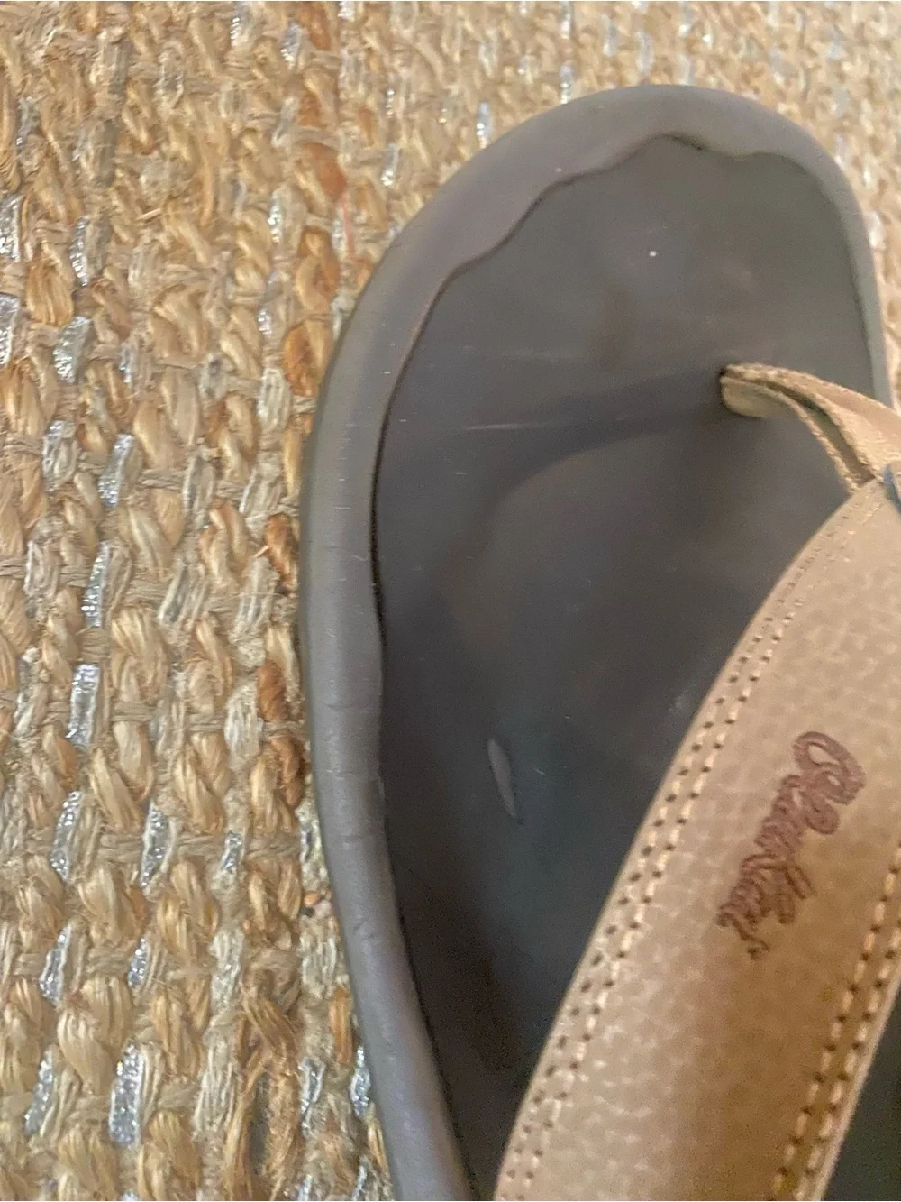 OluKai Ohana Men's Sandals Size 12 Brown Tan Comfort Flip Flops Beach Casual